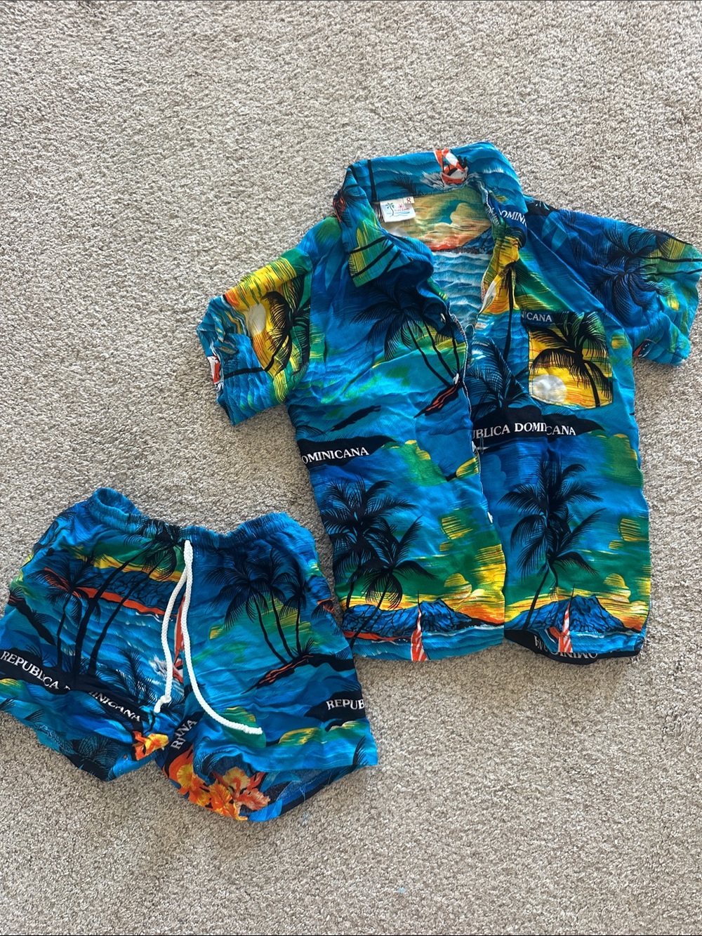 Kids Blue Tropical Hawaiian vacation Set